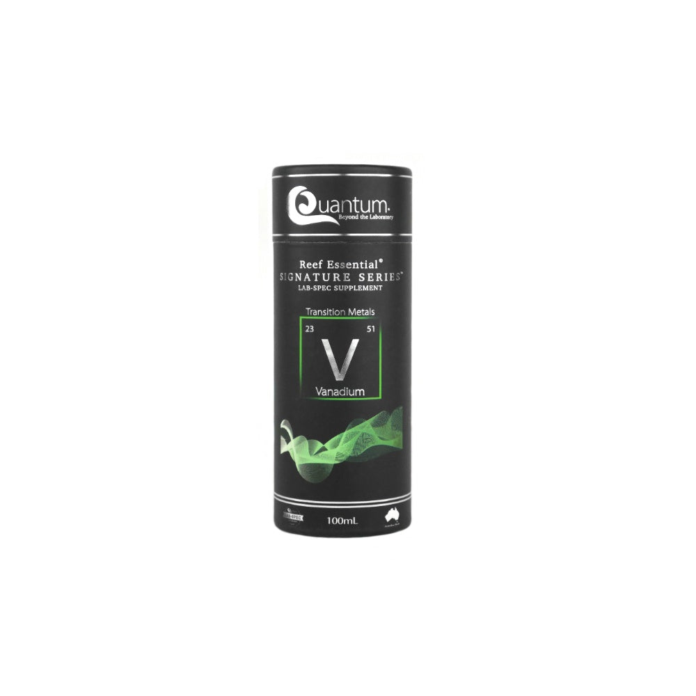 Quantum Reef Essential Signature Series Vanadium 100ml bottle for reef aquarium trace element supplementation