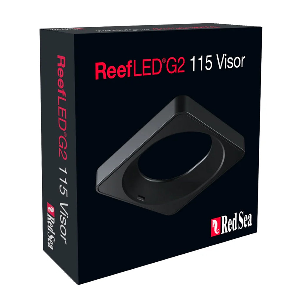 Red Sea ReefLED 115 G2 Visor reducing glare and light spill for reef aquariums.