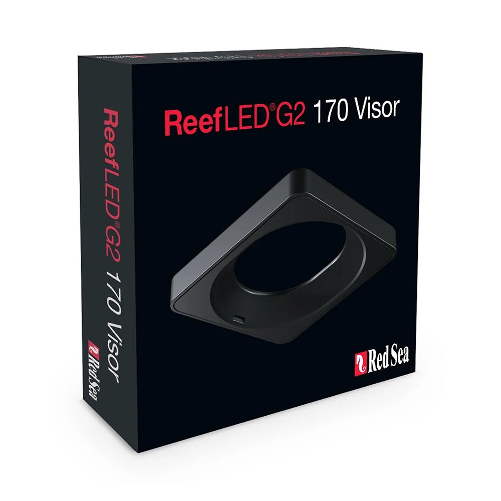 Red Sea ReefLED 90 G2 Visor accessory reducing glare and light spill in reef aquariums.