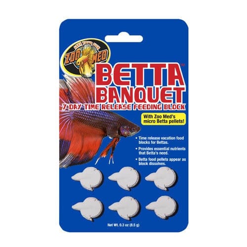 Zoo Med Betta Banquet Block 6pcs time-release vacation fish food for Bettas