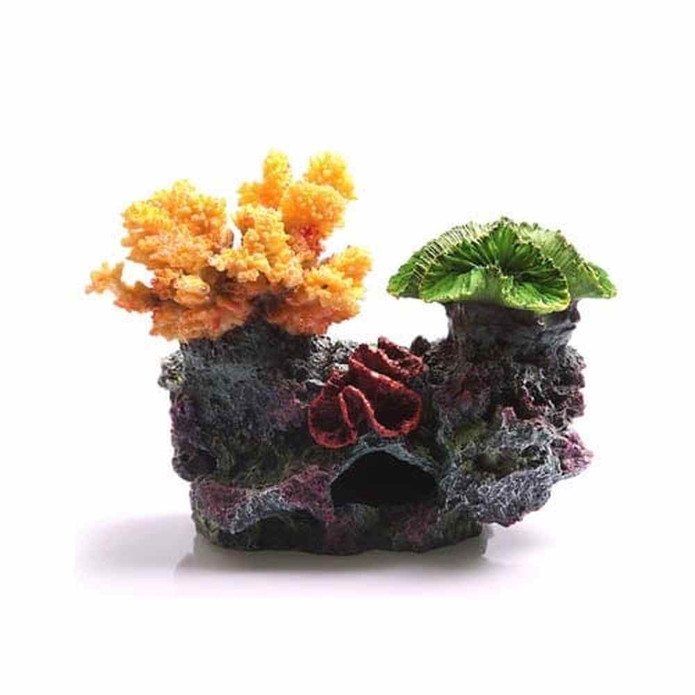 Aqua One 3 Corals on Live Rock S aquarium ornament – safe, colorful fish tank decor