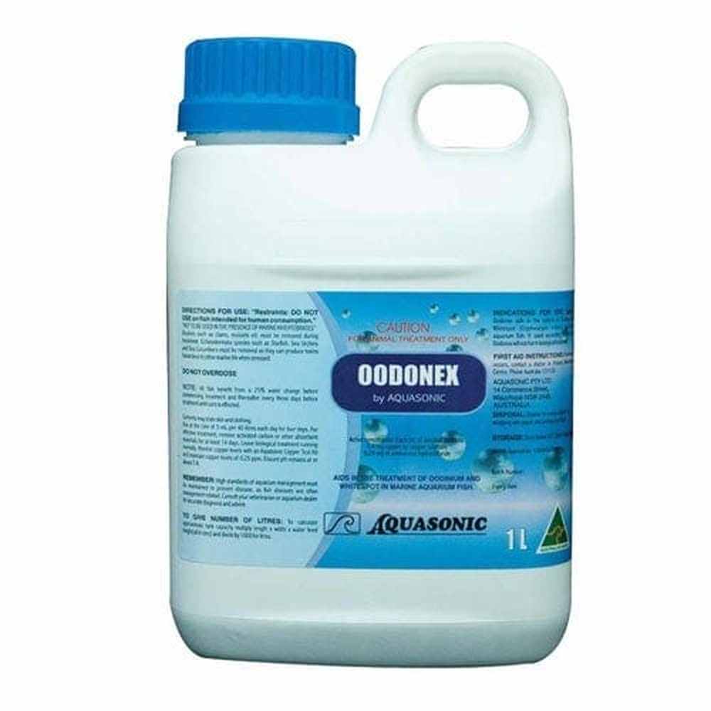 Aquasonic Oodonex 1L – marine whitespot and velvet treatment for fish-only aquariums