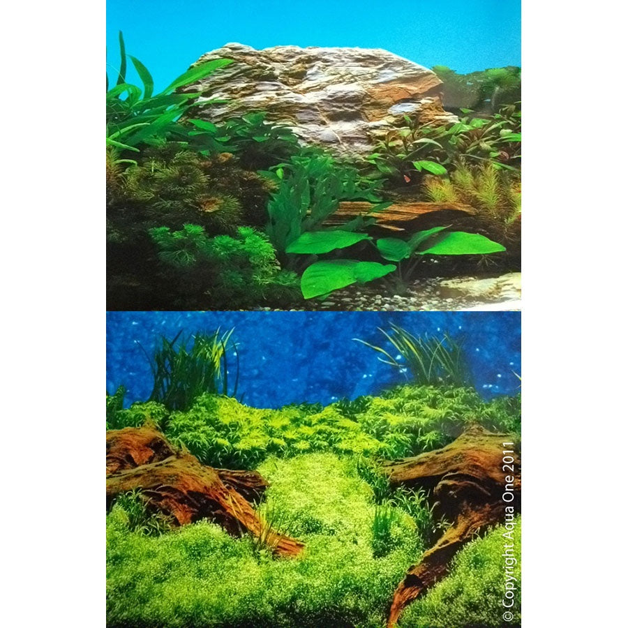 Aqua One Background 60cm - Age Old Wood and Plant  / per Meter