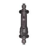 Aquael Flow Heater 500W mounted vertically on canister filter hose