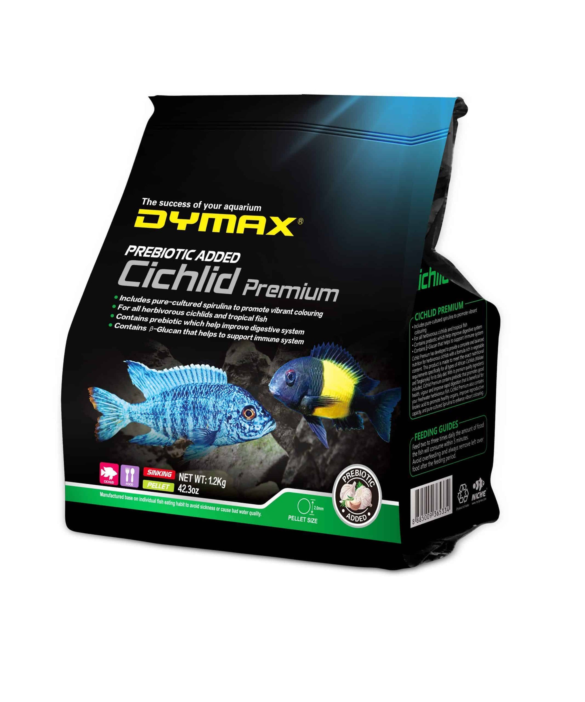 Dymax Cichlid Premium 1.2 Kg Sinking Pellets