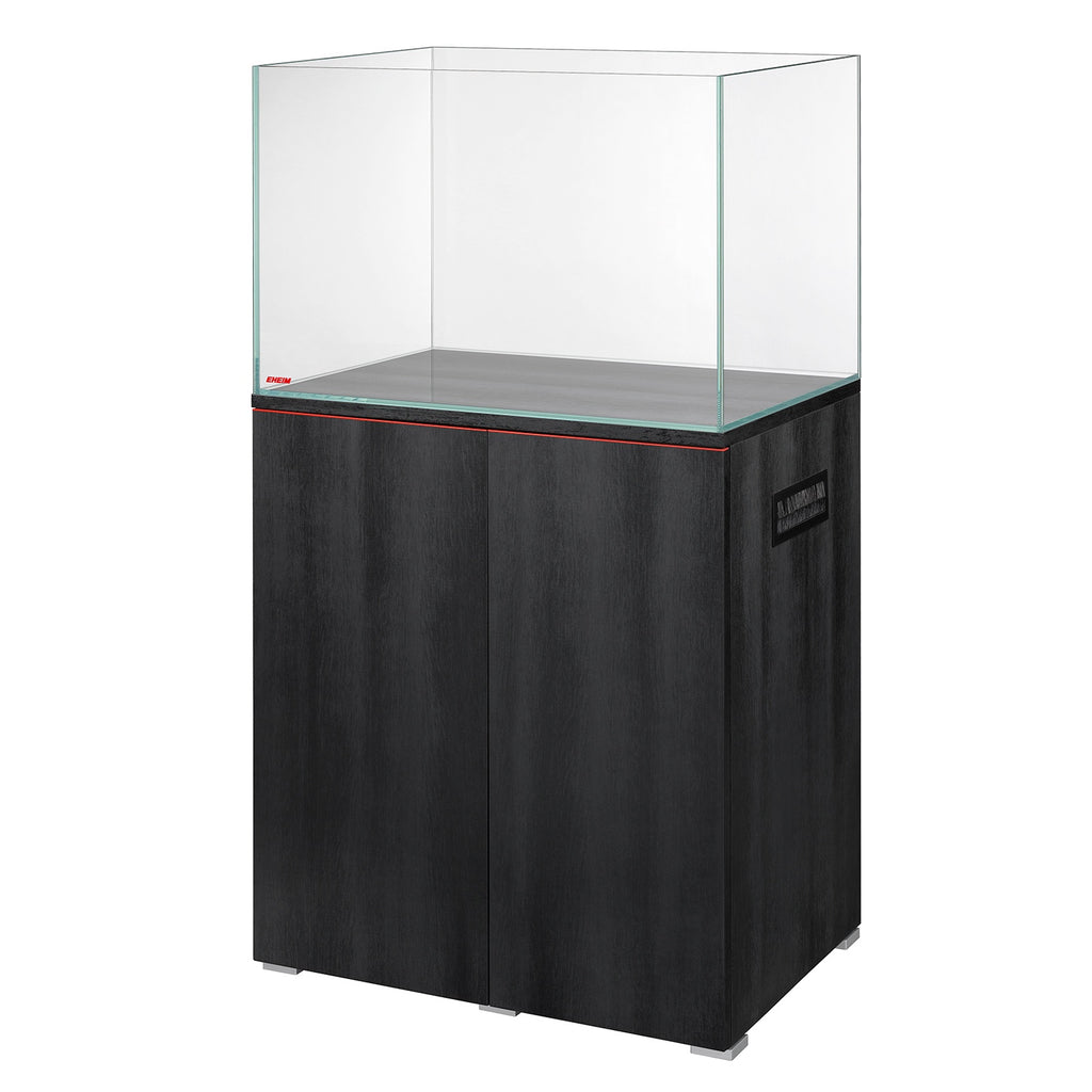 EHEIM Clearscape 175 Nero aquarium set with black cabinet and ultra-clear glass.