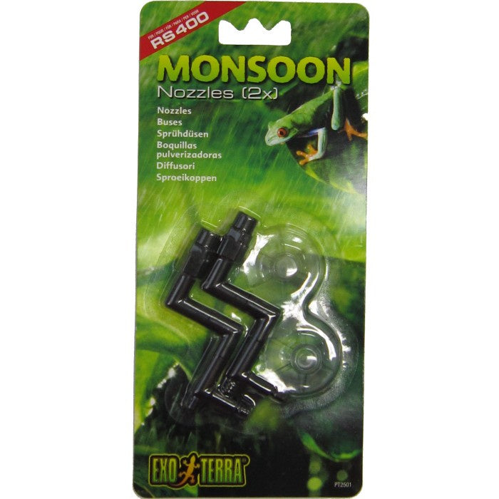 Exo Terra Monsoon Reptile Mister Replacement Nozzles with Suction Cups (Pack of 2)