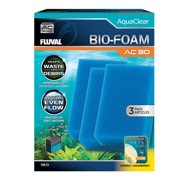 Fluval AquaClear AC30 Bio Foam Insert Blue 3 Pack