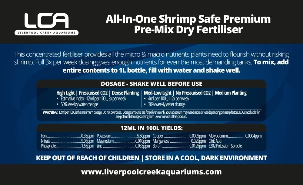 LCA All In One (Pre Mix Shrimp Safe) - dosage