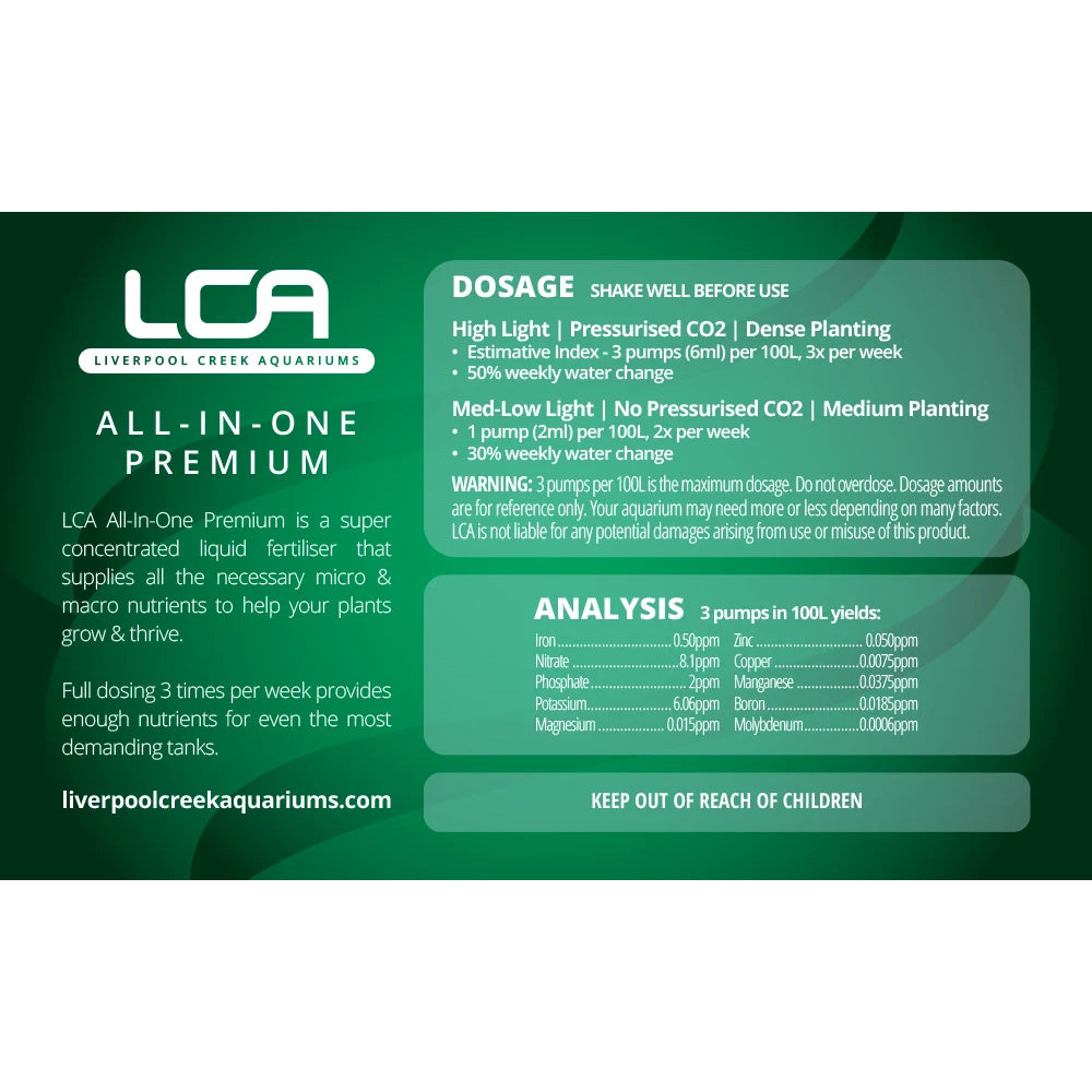 LCA Liquid Fertiliser - All In One Premium 500ml Dosage