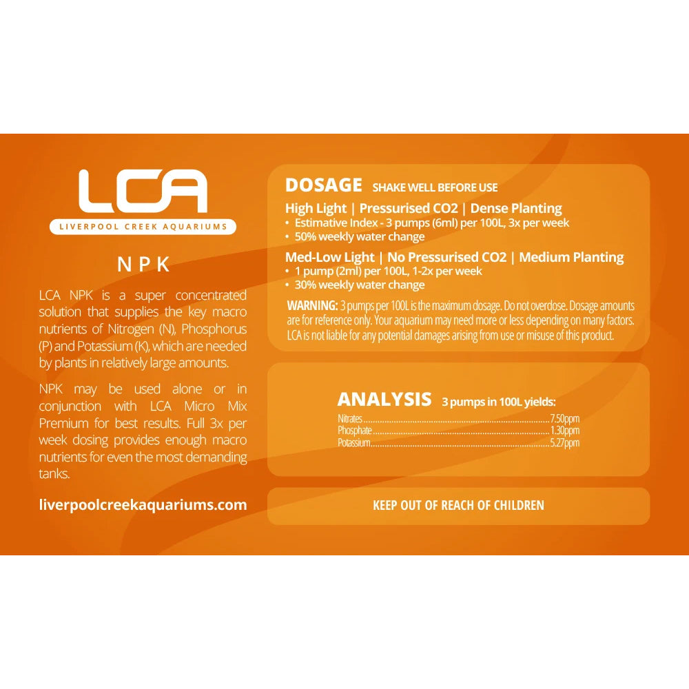 LCA Liquid Fertiliser - Macro Mix (NPK) 500ml Dosage