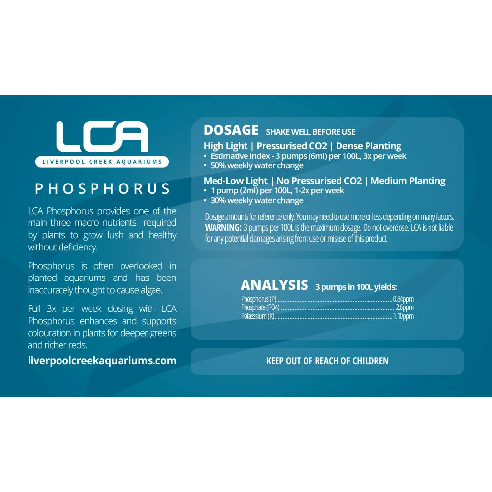 LCA Liquid Fertiliser - Phosphorus 500ml Dosage