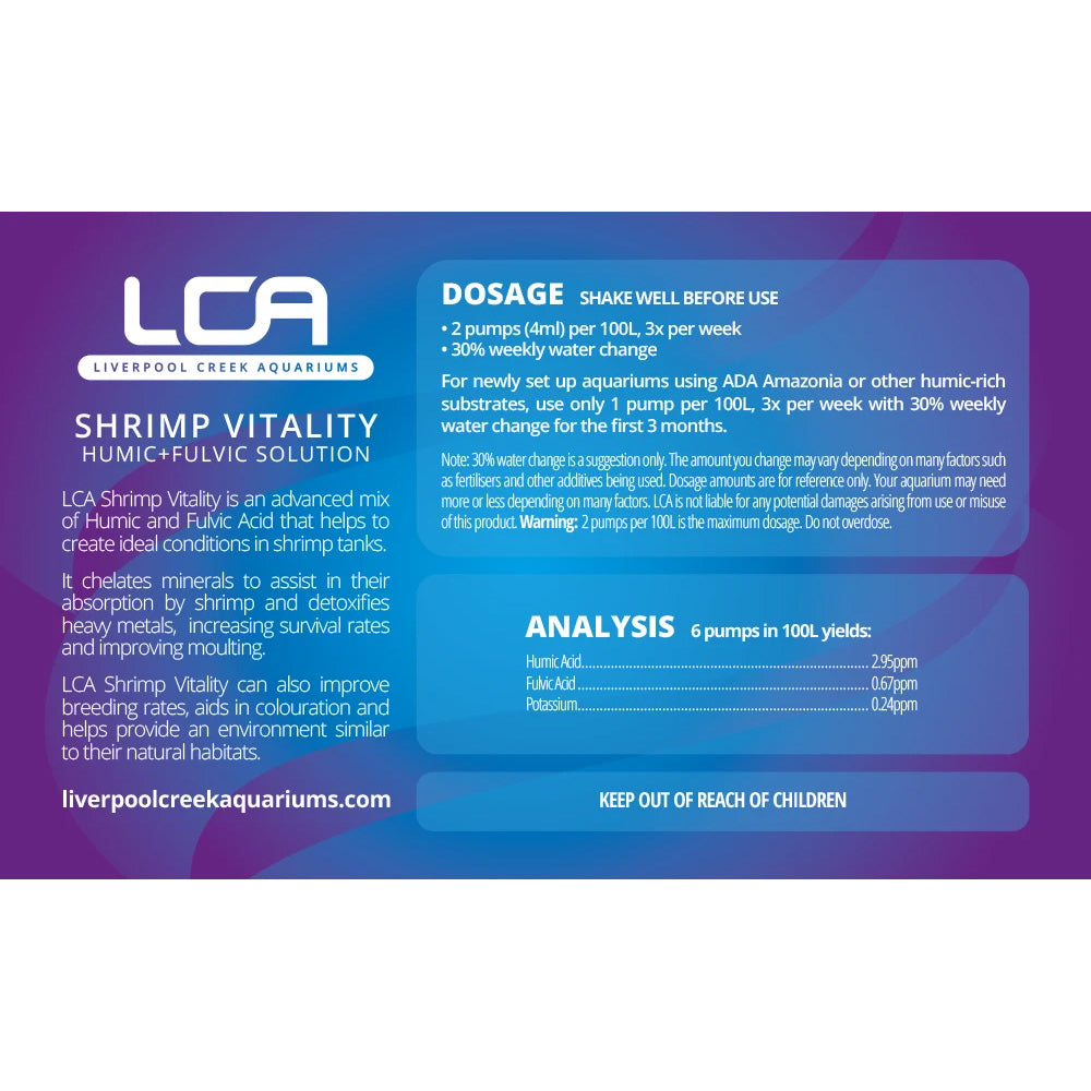 LCA Shrimp Vitality 500ml (Humic + Fulvic Solution)