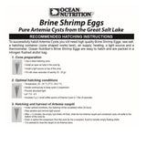 Ocean Nutrition Brine Shrimp Egg 50g Instruction