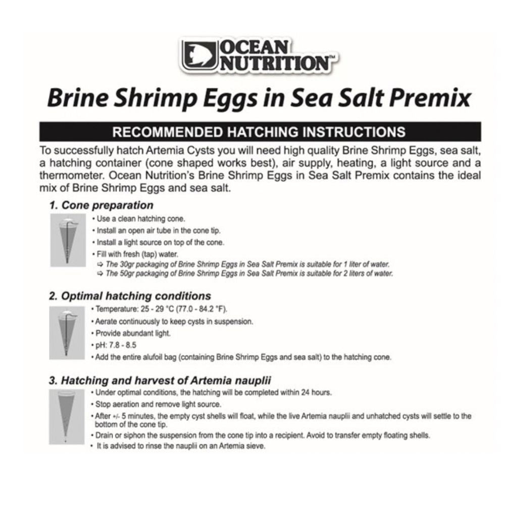 Ocean Nutrition Brine Shrimp Pre Mix 50g Instruction