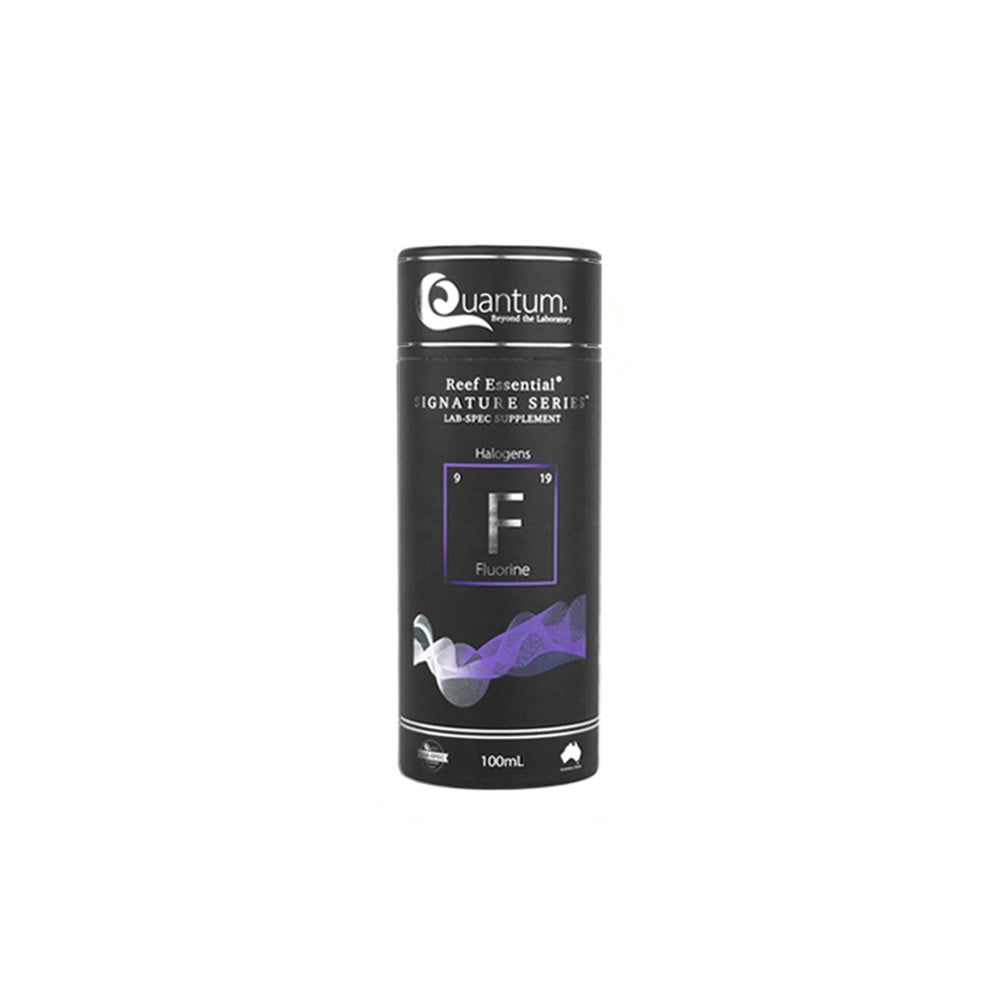 Quantum Reef Essential Signature Series Fluorine 100ml bottle for coral health and algae control