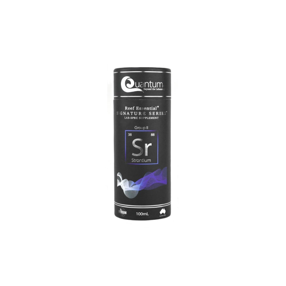 Quantum Reef Essential Signature Series Strontium 100ml bottle for reef aquarium trace element supplementation