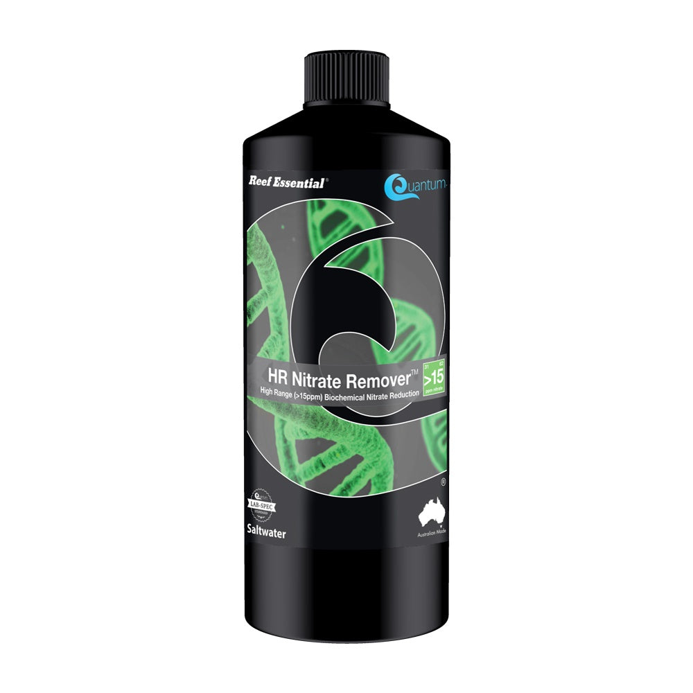 Quantum Reef HR Nitrate Remover 500ml bottle for nitrate control in reef aquariums