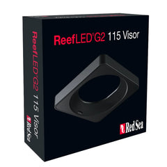 Red Sea ReefLED 115 G2 Visor reducing glare and light spill for reef aquariums.