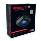 Red Sea ReefLED 60 G2 aquarium light with reef-safe blue spectrum for optimal coral growth and fluorescence.