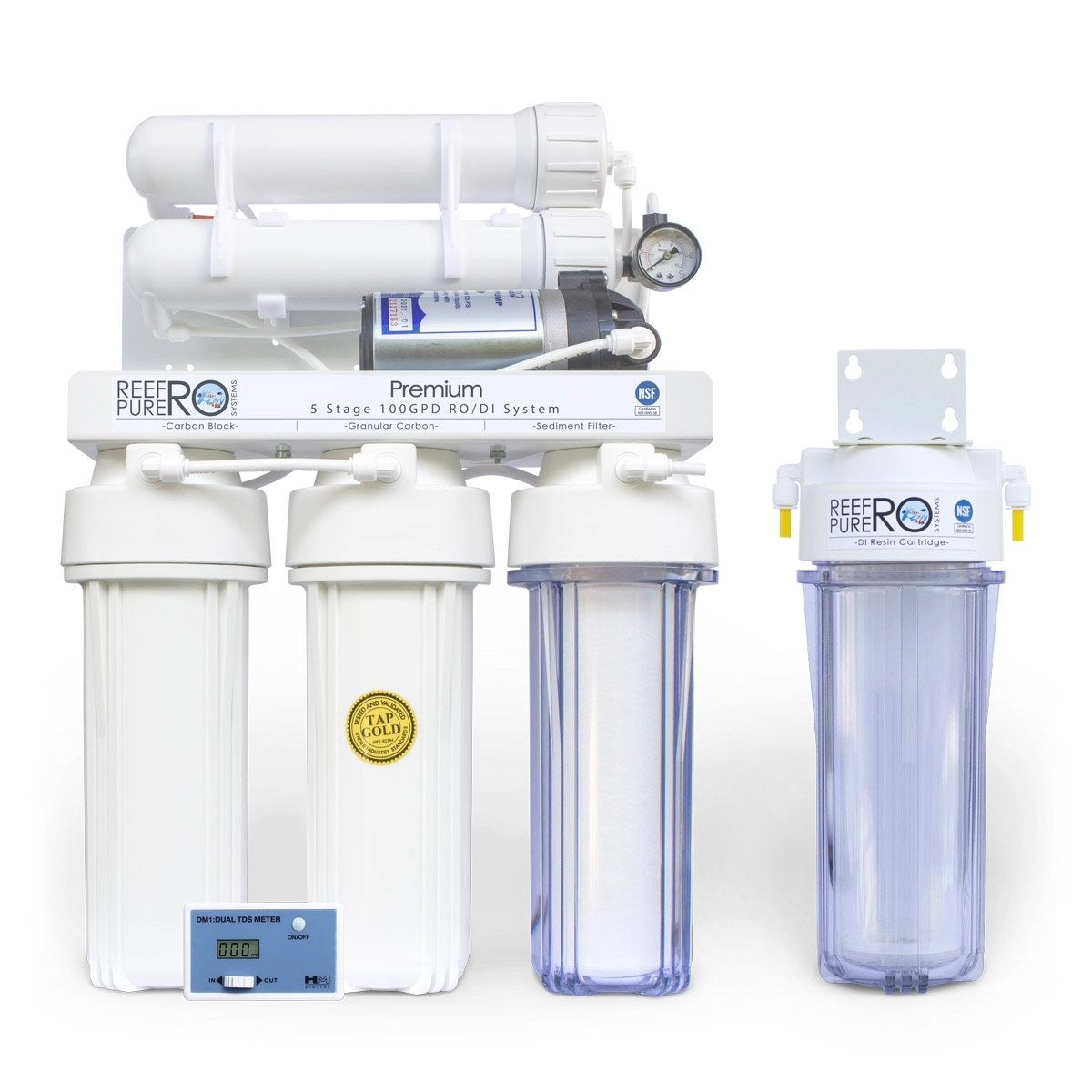 Reef Pure RO 5 Stage 100 GDP Premium + Boosted RO/DI System