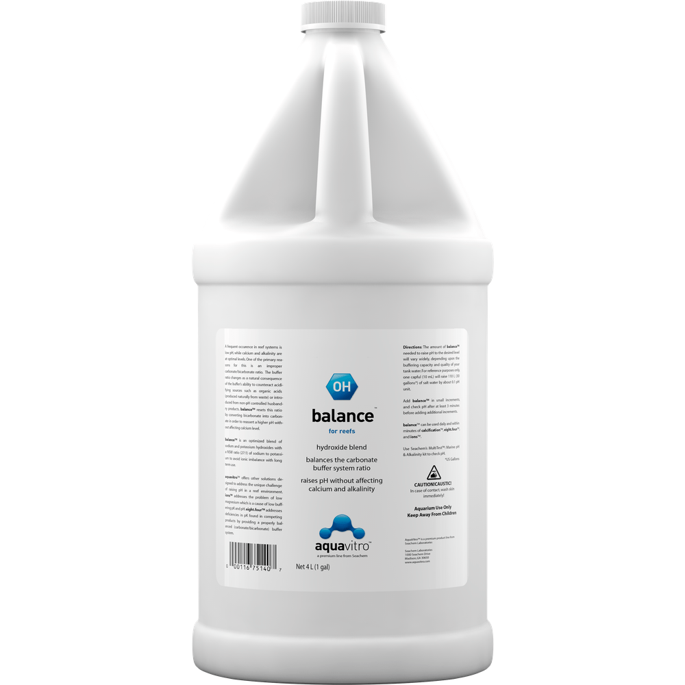 Aquavitro Balance 4L bottle front – reef-safe pH stabilizer for marine aquariums
