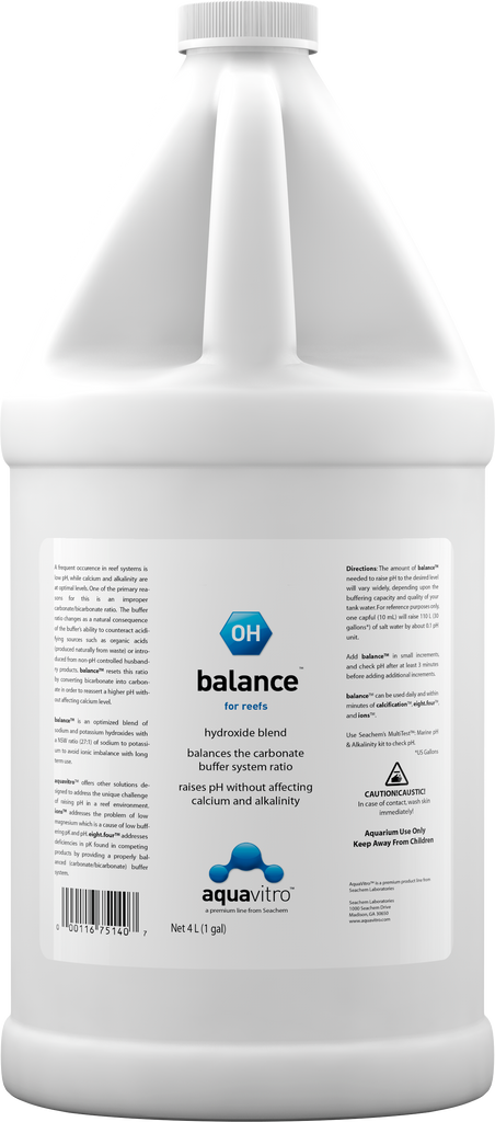 Aquavitro Balance 4L bottle front – reef-safe pH stabilizer for marine aquariums