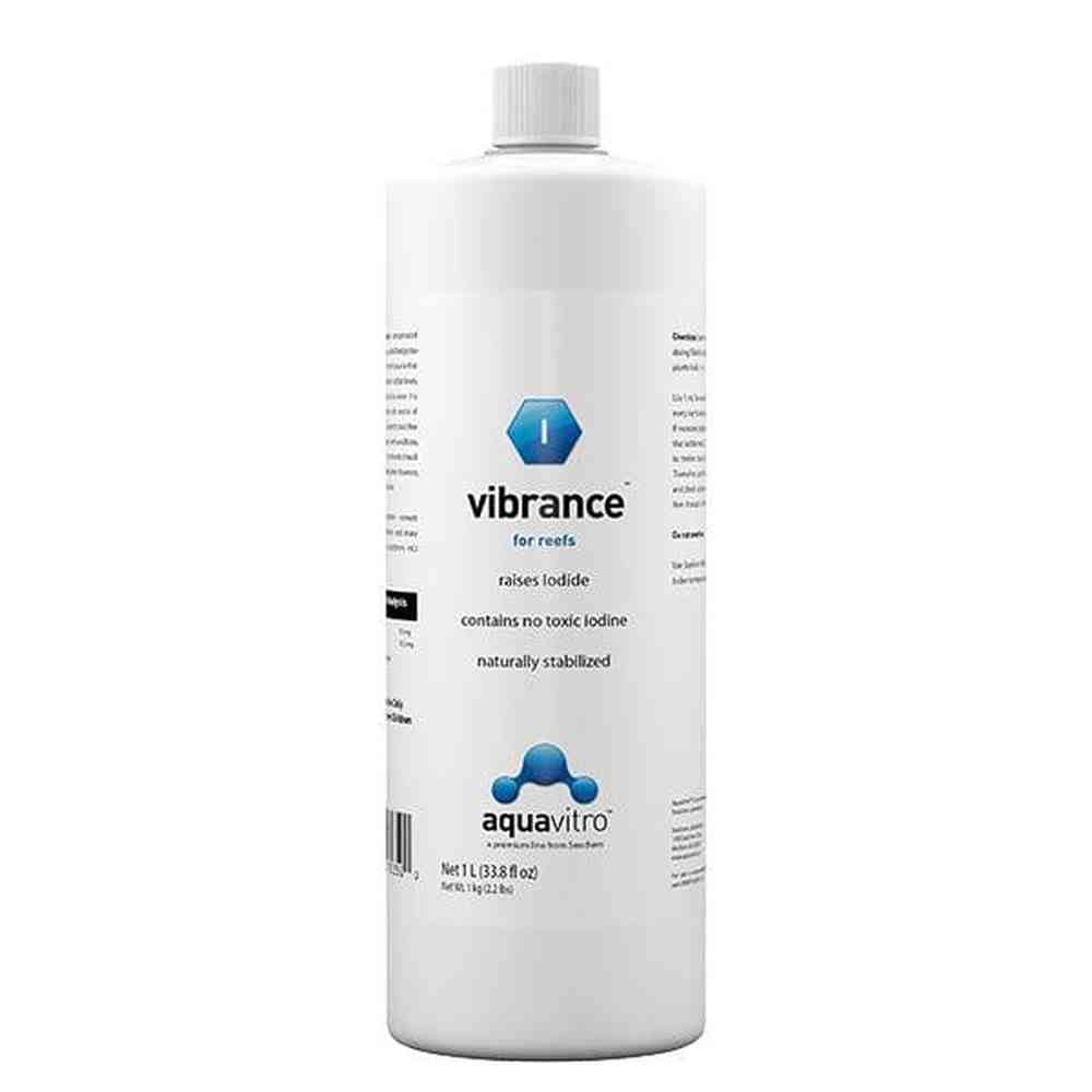Aquavitro Vibrance 1L stabilized iodide supplement for reef aquaria