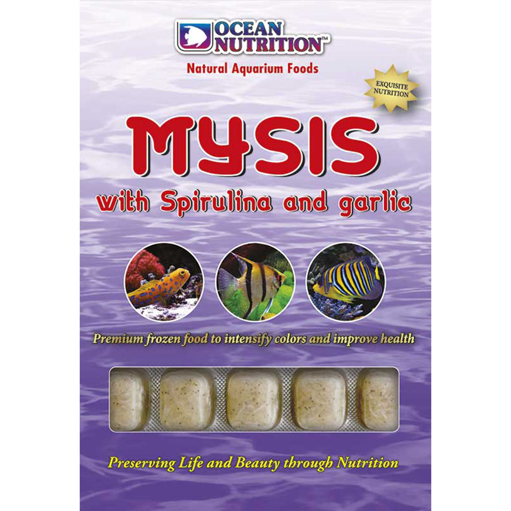 Ocean Nutrition Frozen Mysis Spirulina Garlic 100g blister pack packaging