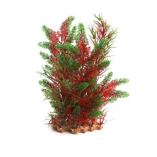 Aqua One Plastic Plant - Red Pontederia Typha with Gravel Base XL 39cm