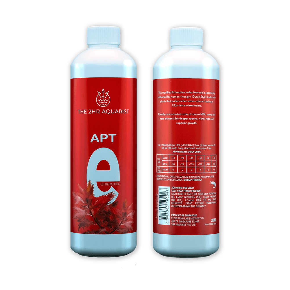 APT EI, Estimative Index fertilizer, 2Hr Aquarist EI, planted tank fertilizer, aquarium nutrients, Dutch aquascape fertilizer, expert dosing, aquarium EI method