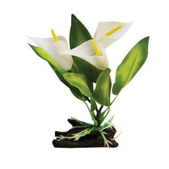 Aqua One Plastic Plant - Calla Lily With Log Base S 12cm