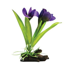 Aqua One Plastic Plant - Violet With Log Base S 12cm