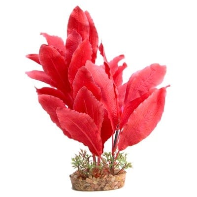 Aqua One Silk Plant - Red Sword With Gravel Base L