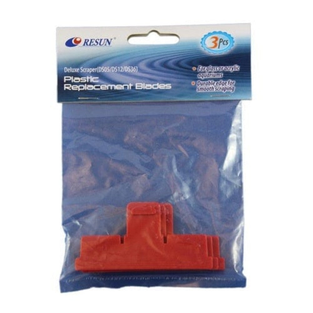 Pack of 3 Resun Deluxe scraper plastic replacement blades for acrylic aquariums