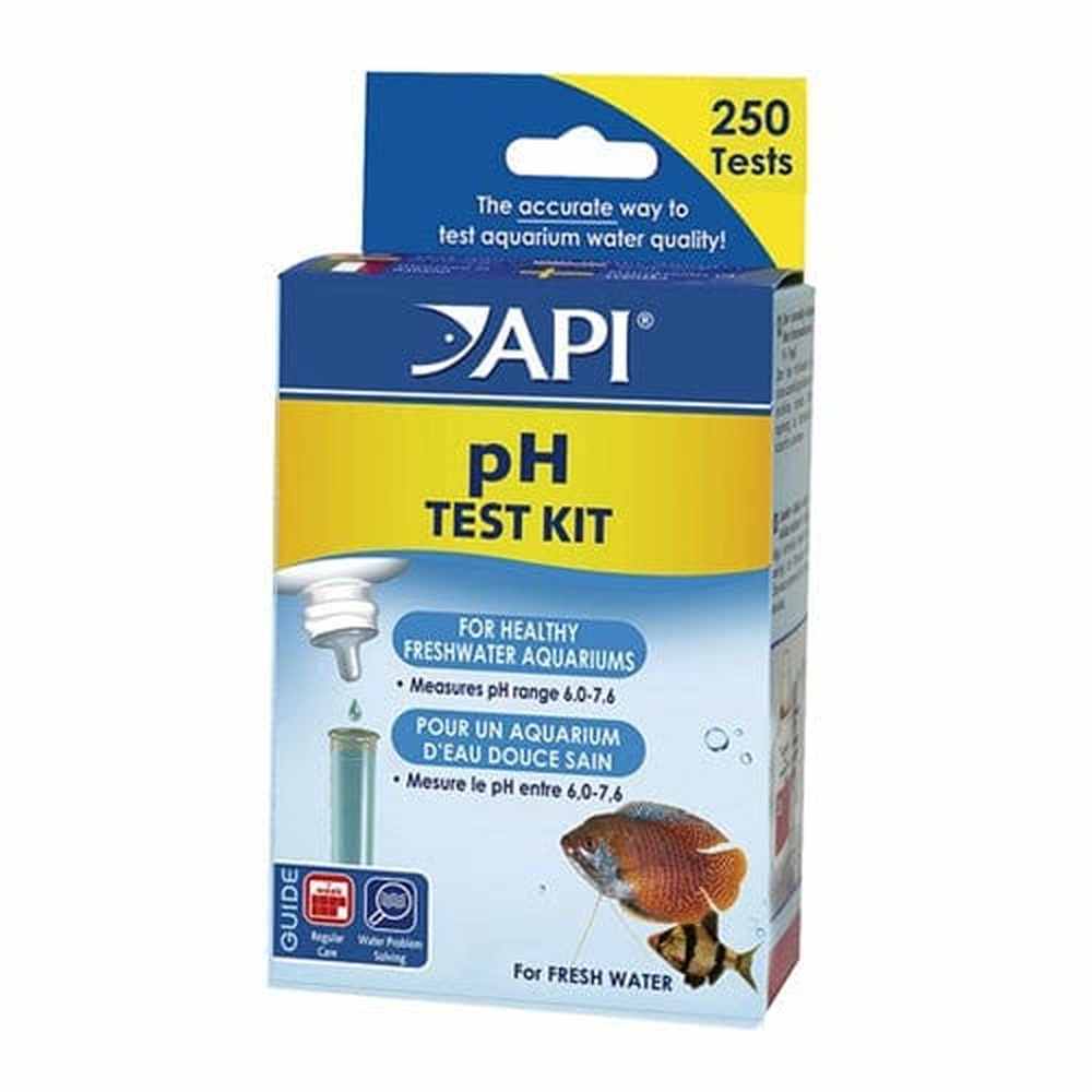 API pH Test Kit for freshwater aquariums, includes test tube and color chart
