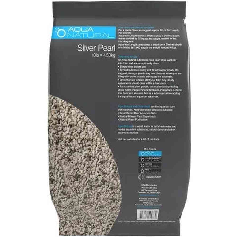 Aqua Natural Silver Pearl 4.5kg premium aquarium gravel back packaging