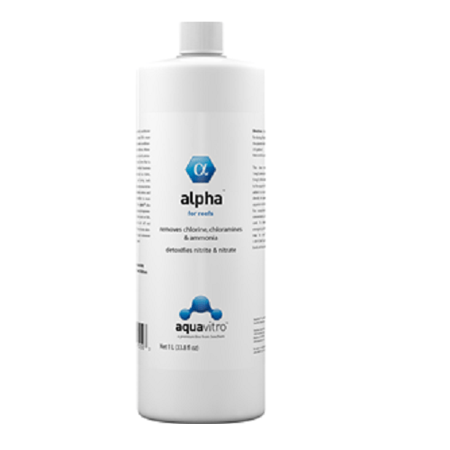 Aquavitro Alpha 1L front view – concentrated water conditioner for reef and freshwater use