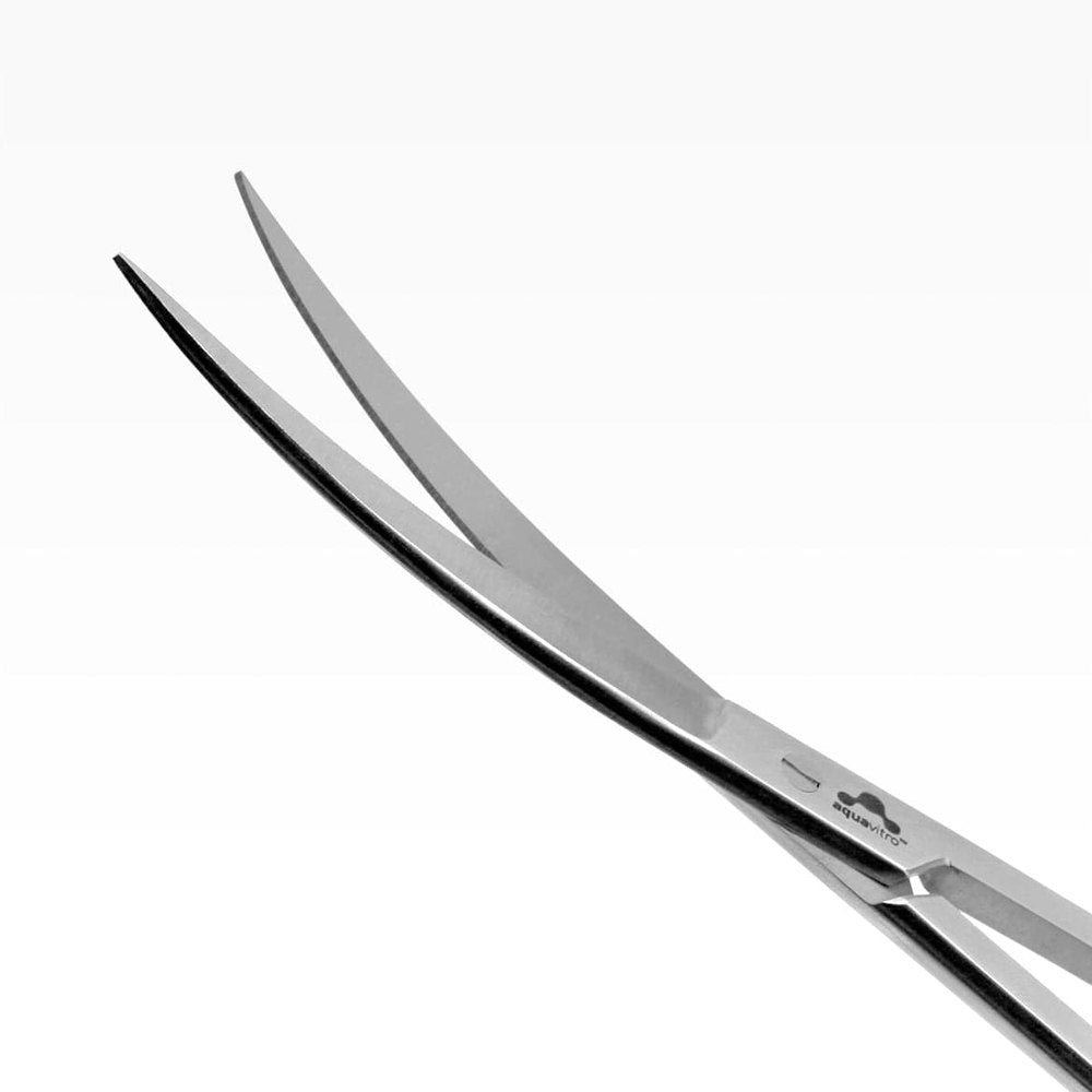 Close-up view of curved blade on Aquavitro trimming shears