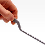 Side view of Aquavitro Double Curved Forceps showing double curve design