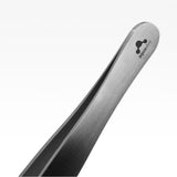 Close-up view of fine 2mm curved tip on Aquavitro forceps